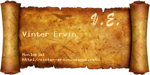 Vinter Ervin névjegykártya